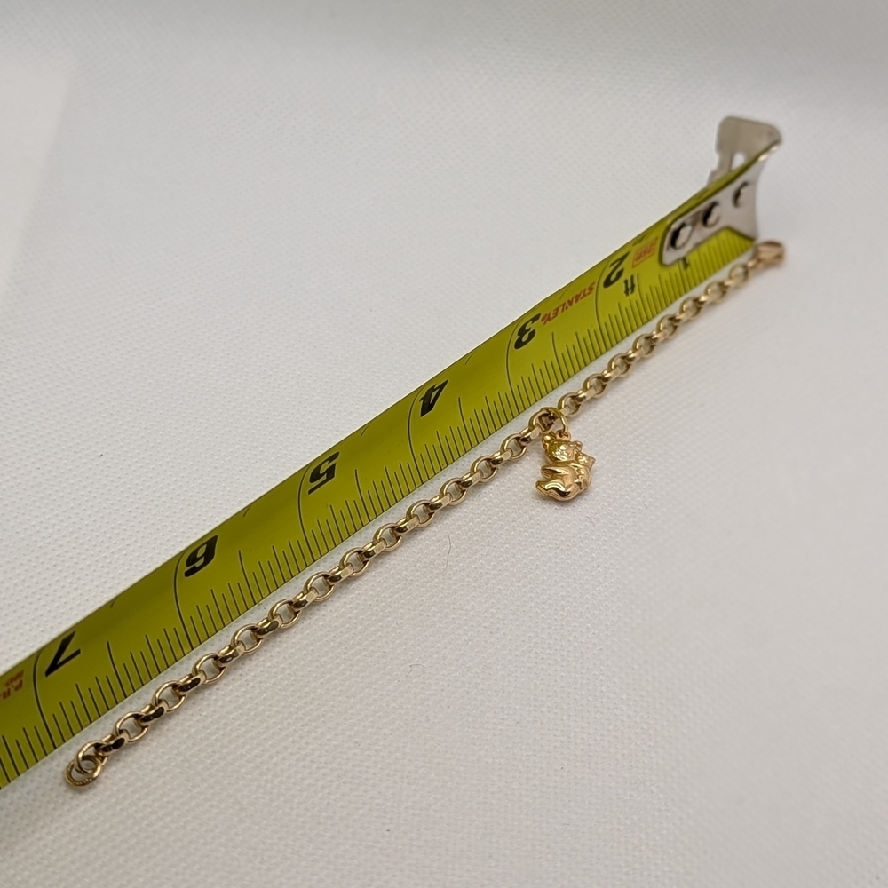 ✨ 9k Yellow Gold Belcher Charm Bracelet ✨ - Picture 8 of 10